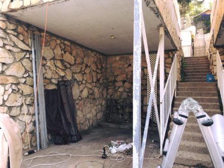 סגירת חניה לא מנוצלת לטובת מחסן פנאל מבודד כולל דלתות רחבות וגבוהות